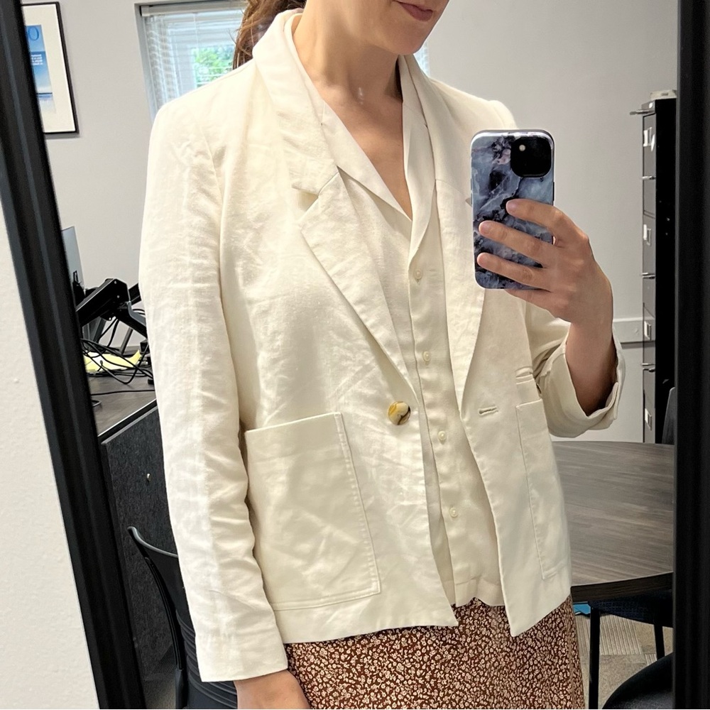 Madewell Off-White Patch Pocket Blazer - image 2
